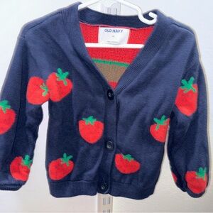Old Navy Kids Navy Blue Strawberry Sweater